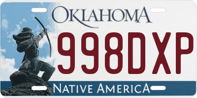 OK license plate 998DXP