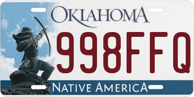 OK license plate 998FFQ