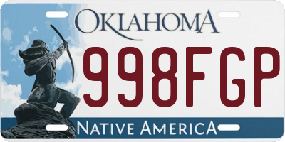 OK license plate 998FGP