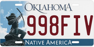 OK license plate 998FIV