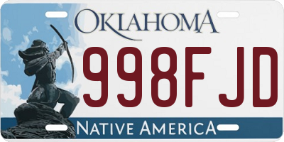 OK license plate 998FJD