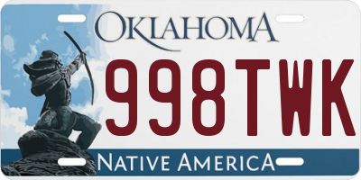 OK license plate 998TWK