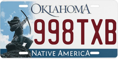 OK license plate 998TXB