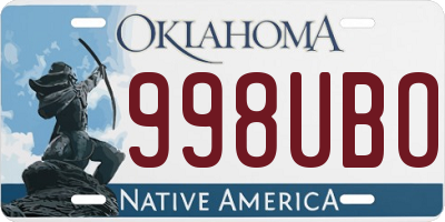 OK license plate 998UBO