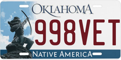 OK license plate 998VET