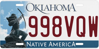 OK license plate 998VQW