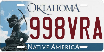 OK license plate 998VRA