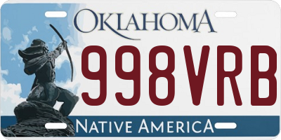 OK license plate 998VRB