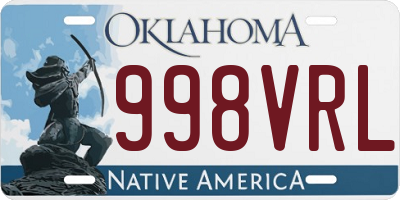 OK license plate 998VRL