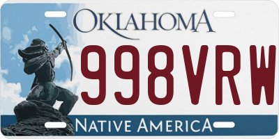 OK license plate 998VRW