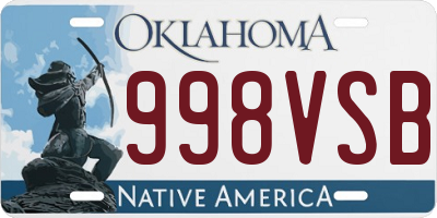 OK license plate 998VSB