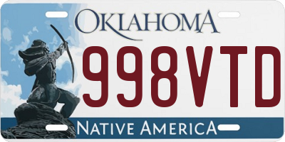 OK license plate 998VTD