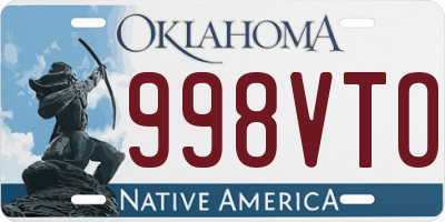 OK license plate 998VTO