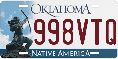 OK license plate 998VTQ