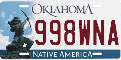 OK license plate 998WNA