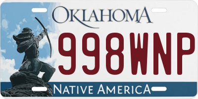 OK license plate 998WNP