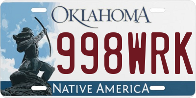 OK license plate 998WRK