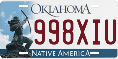 OK license plate 998XIU