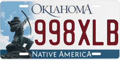 OK license plate 998XLB