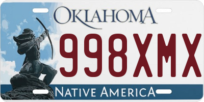 OK license plate 998XMX