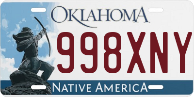 OK license plate 998XNY