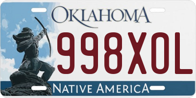 OK license plate 998XOL