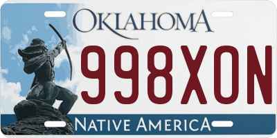 OK license plate 998XON