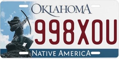 OK license plate 998XOU