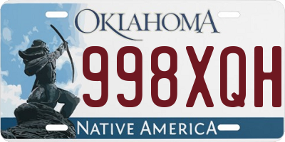OK license plate 998XQH