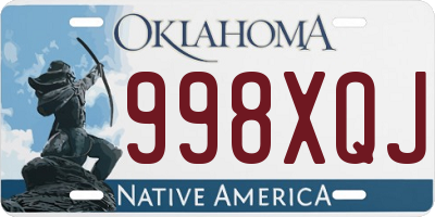 OK license plate 998XQJ