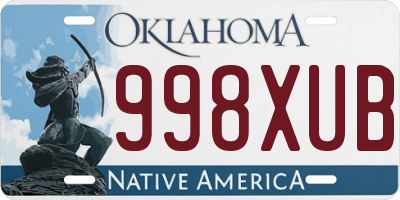 OK license plate 998XUB