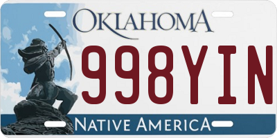 OK license plate 998YIN