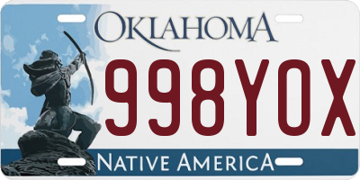 OK license plate 998YOX