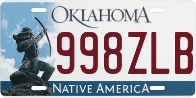 OK license plate 998ZLB