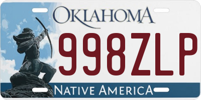 OK license plate 998ZLP
