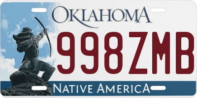 OK license plate 998ZMB