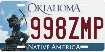 OK license plate 998ZMP