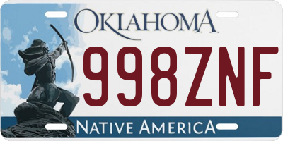OK license plate 998ZNF