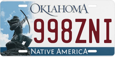 OK license plate 998ZNI