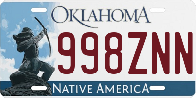 OK license plate 998ZNN