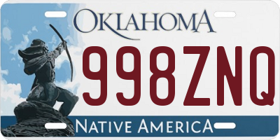 OK license plate 998ZNQ