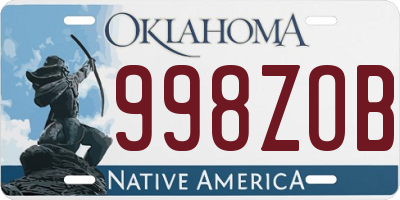 OK license plate 998ZOB