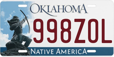 OK license plate 998ZOL