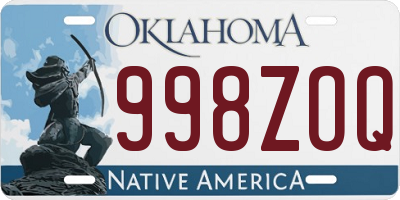 OK license plate 998ZOQ