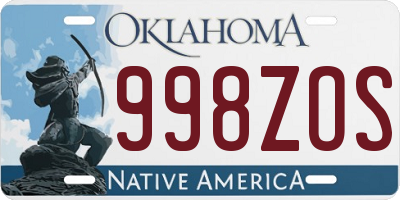 OK license plate 998ZOS