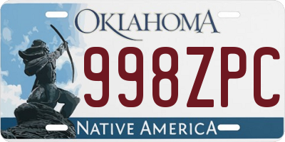 OK license plate 998ZPC