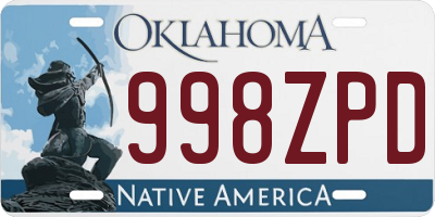 OK license plate 998ZPD