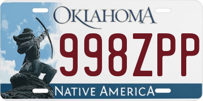OK license plate 998ZPP