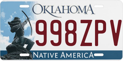 OK license plate 998ZPV