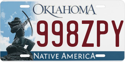 OK license plate 998ZPY